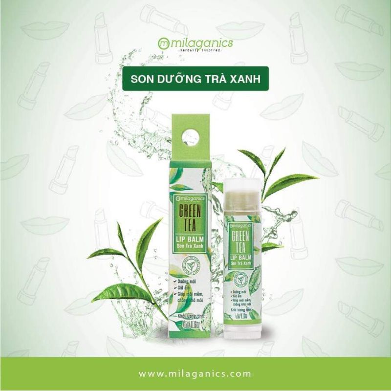 Lip Balm_ Son dưỡng môi trà xanh Milaganics