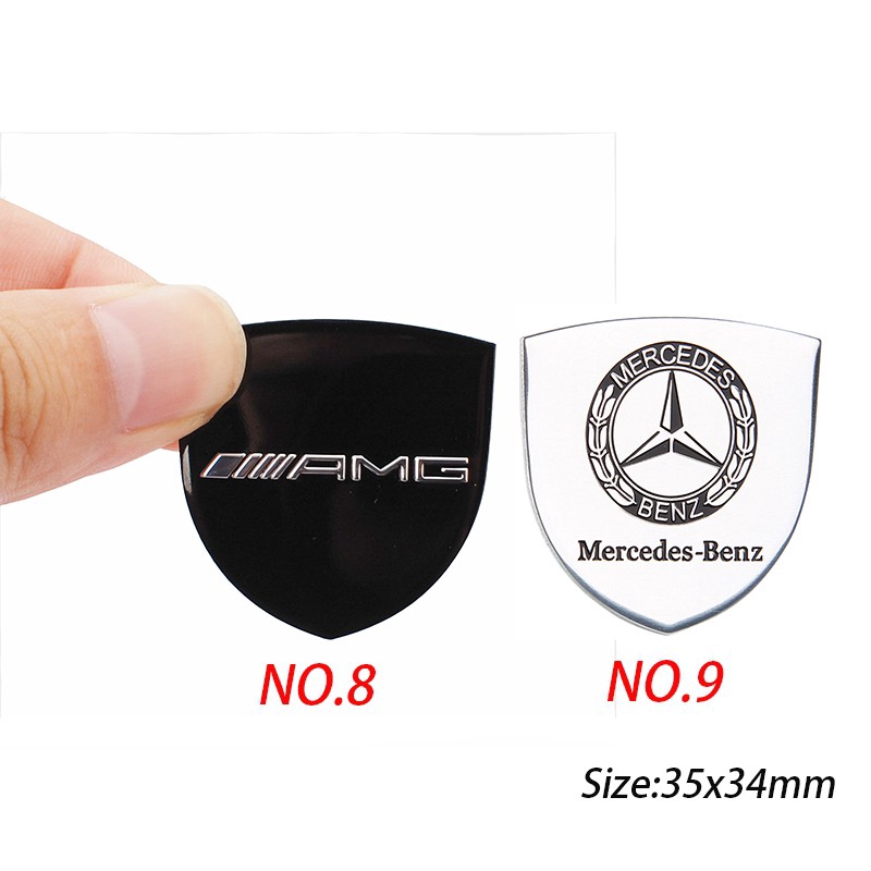 Nhãn dán kim loại dán trang trí thân xe hơi Mercedes Benz W203 W204 W168 CLA GLA GLK AMG Brabus
