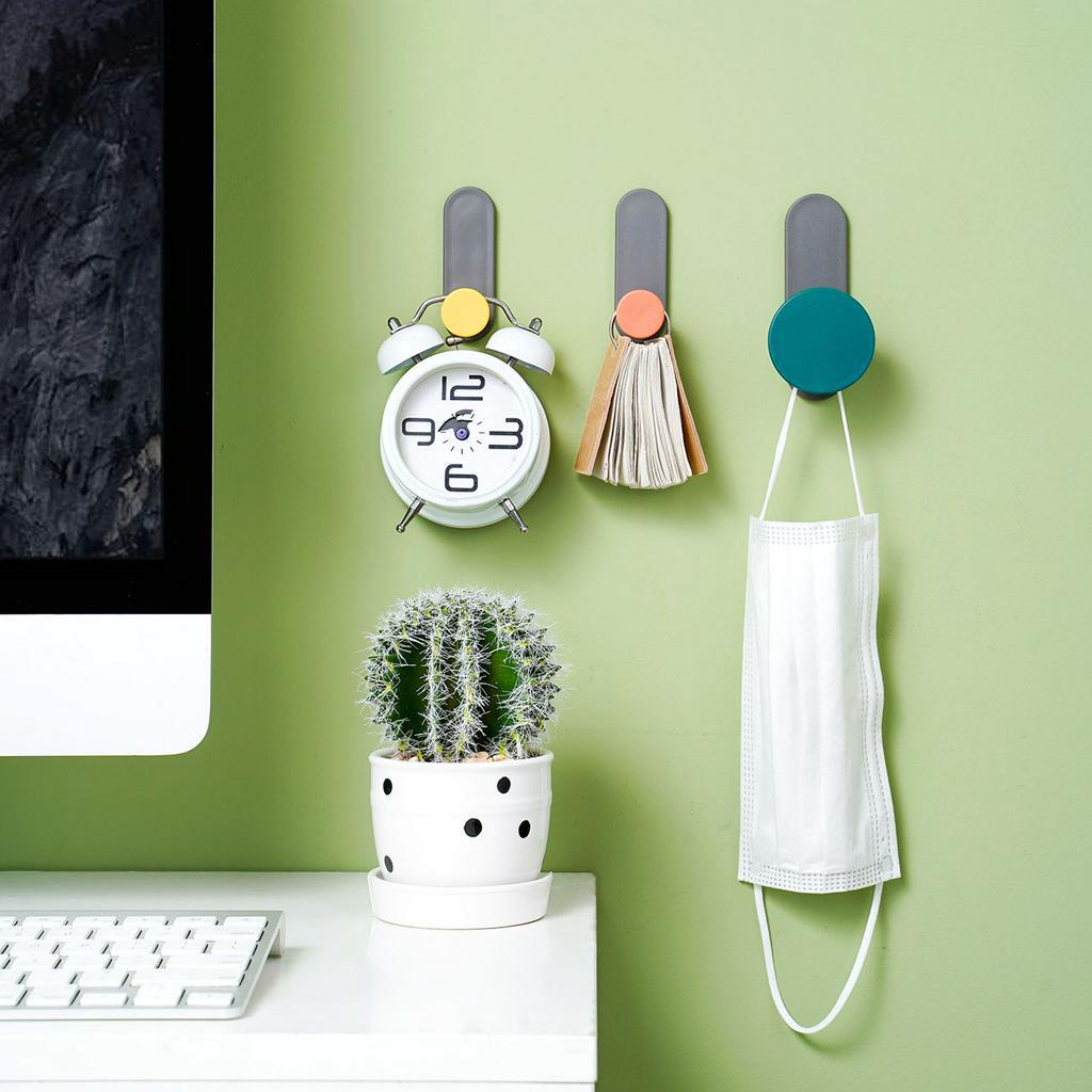 Set 4 Móc Treo Quần Áo Shepherd Dán Tường Siêu Dính Nhiều Màu Sắc