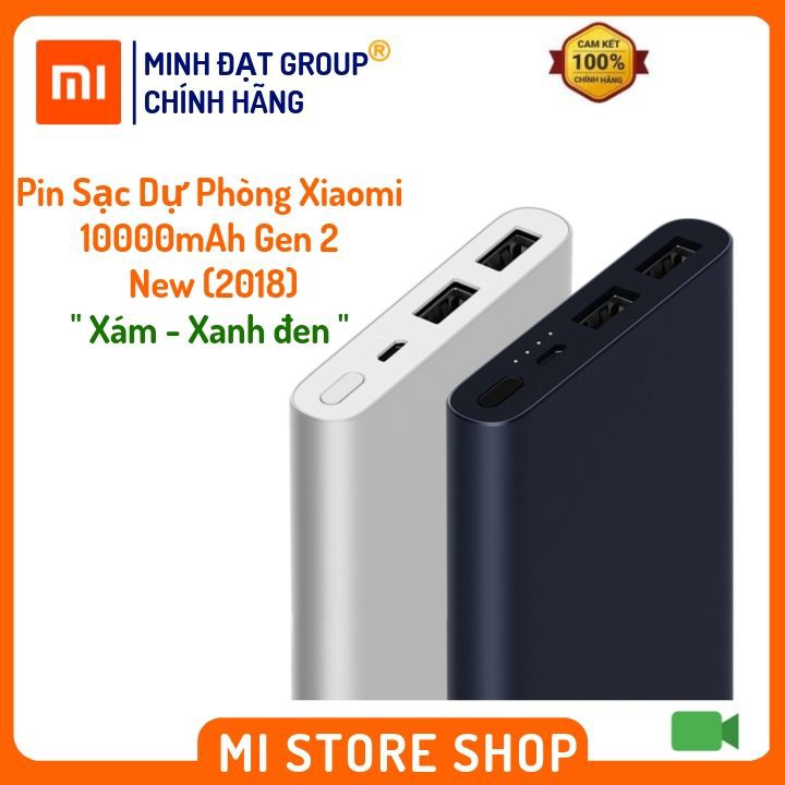 [NHẬP WTCHFST12 HOÀN 20K XU]Pin Sạc Dự Phòng Xiaomi 10000mAh Gen 2 New (2018) - miviet.shop.vn