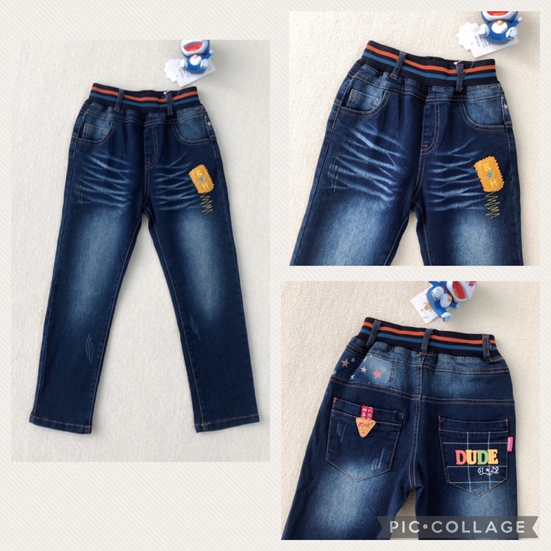 Quần Jean trẻ em Dude 6-10 tuổi  Quần bò trẻ em cạp chun co giãn 1221