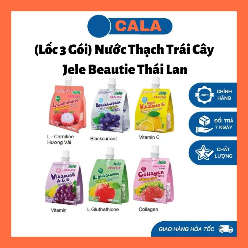 LỐC 3 GÓI NƯỚC TRÁI CÂY THẠCH COLLAGEN JELE BEAUTY THÁI LAN