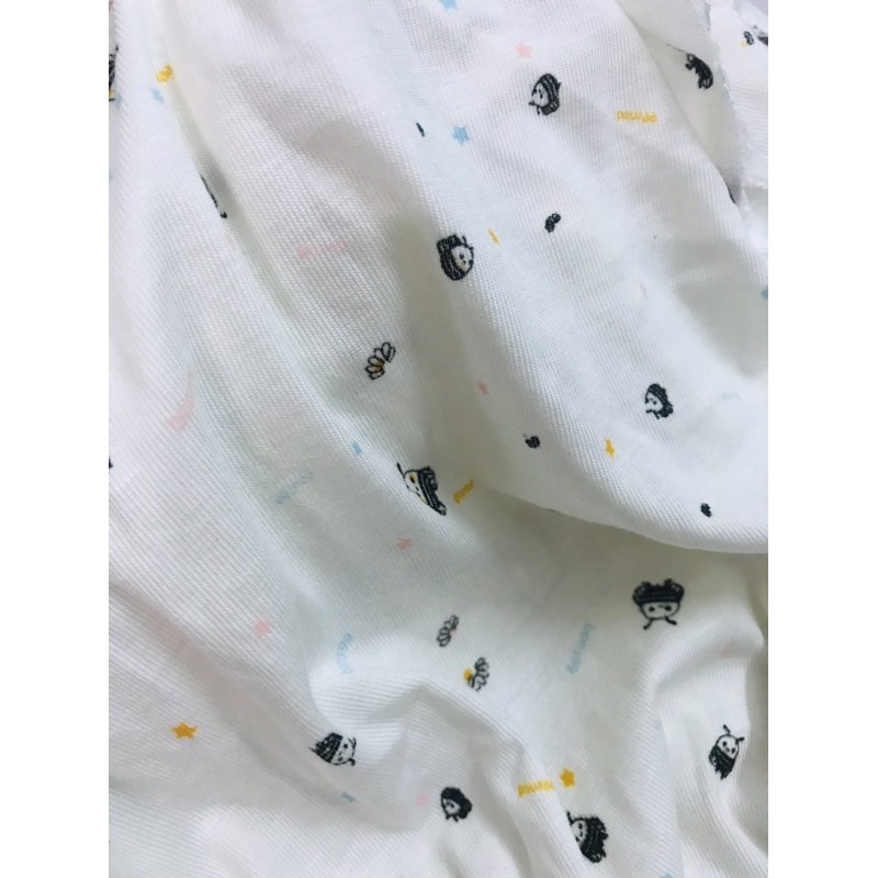 vải thun cotton lụa sơ sinh hình con ong