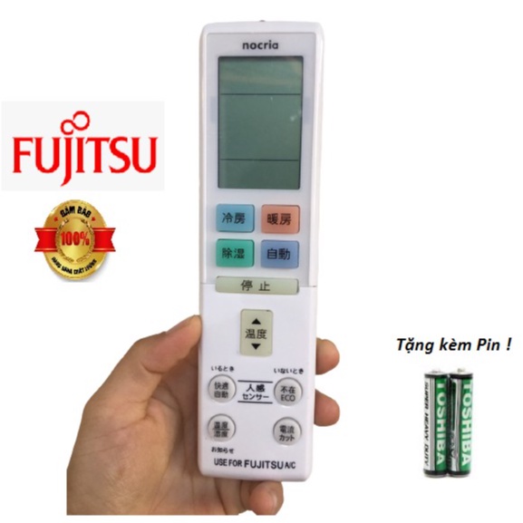 Điều khiển điều hòa Fujitsu Nội địa nhật (Nocria) Hàng đẹp, Tặng pin chính hãng