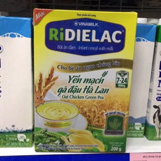 Bột Ridielac Yến mạch gà đậu Hà lan 7-24 tháng 200g