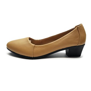 Giày cao gót nữ đế vuông cao 3cm da thật siêu mềm evelynv 3p02mc