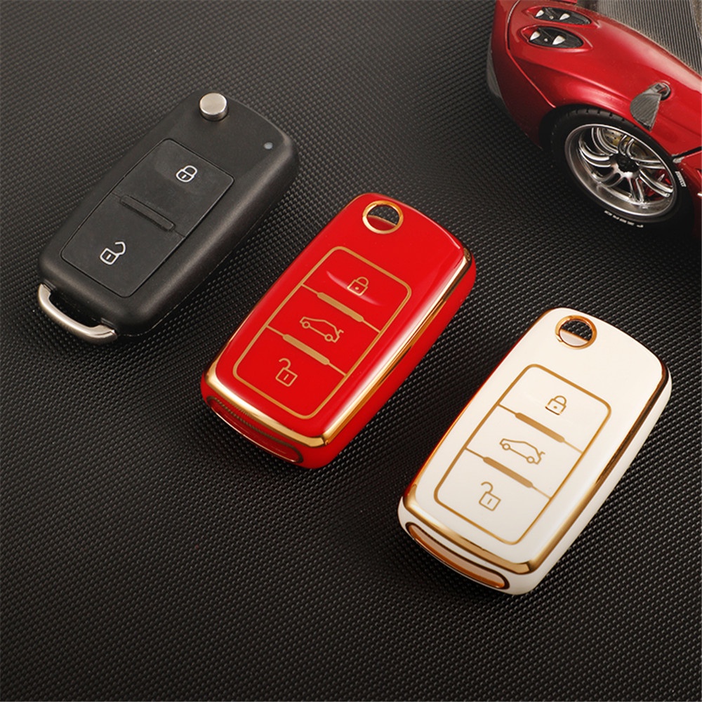 Vỏ Chìa Khóa Điều Khiển Từ Xa Bằng TPU Cho VW Volkswagen Polo Golf Tiguan Passat B5 B6 B7 Golf 4 5 6 MK6 Beetle Caddy T5 Up Eos Tiguan Jetta Lavida Skoda Octavia A5 MK Jetta Skoda Kodiaq Super