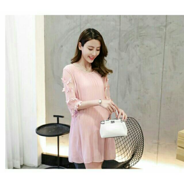 Đầm bầu công sở dáng suông a chất voan lụa, hàng quảng châu cao cấp, đủ size từ 45 đến 75kg
