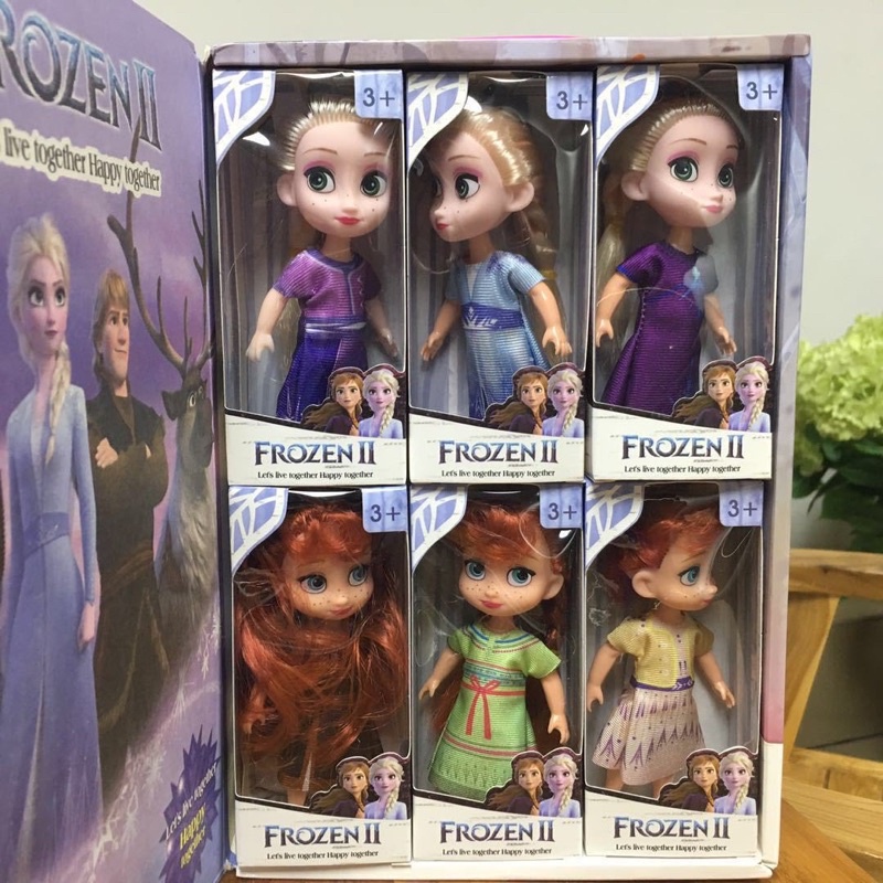 Hộp 6 Búp Bê Elsa Anna Frozen 2, Búp Bê Công Chúa Elsa Cho Bé Gái - ShopGo