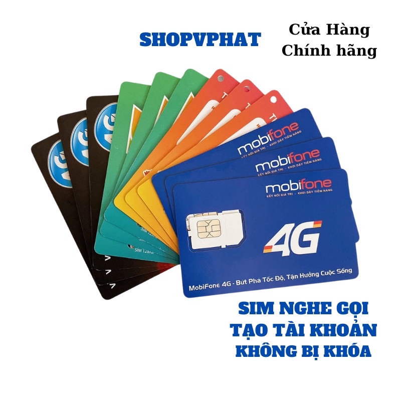Sim nghe gọi tạo tài khoản MOBI - VIETTEL- VINA - VNMB Đắng ký được nhiều tài khoản