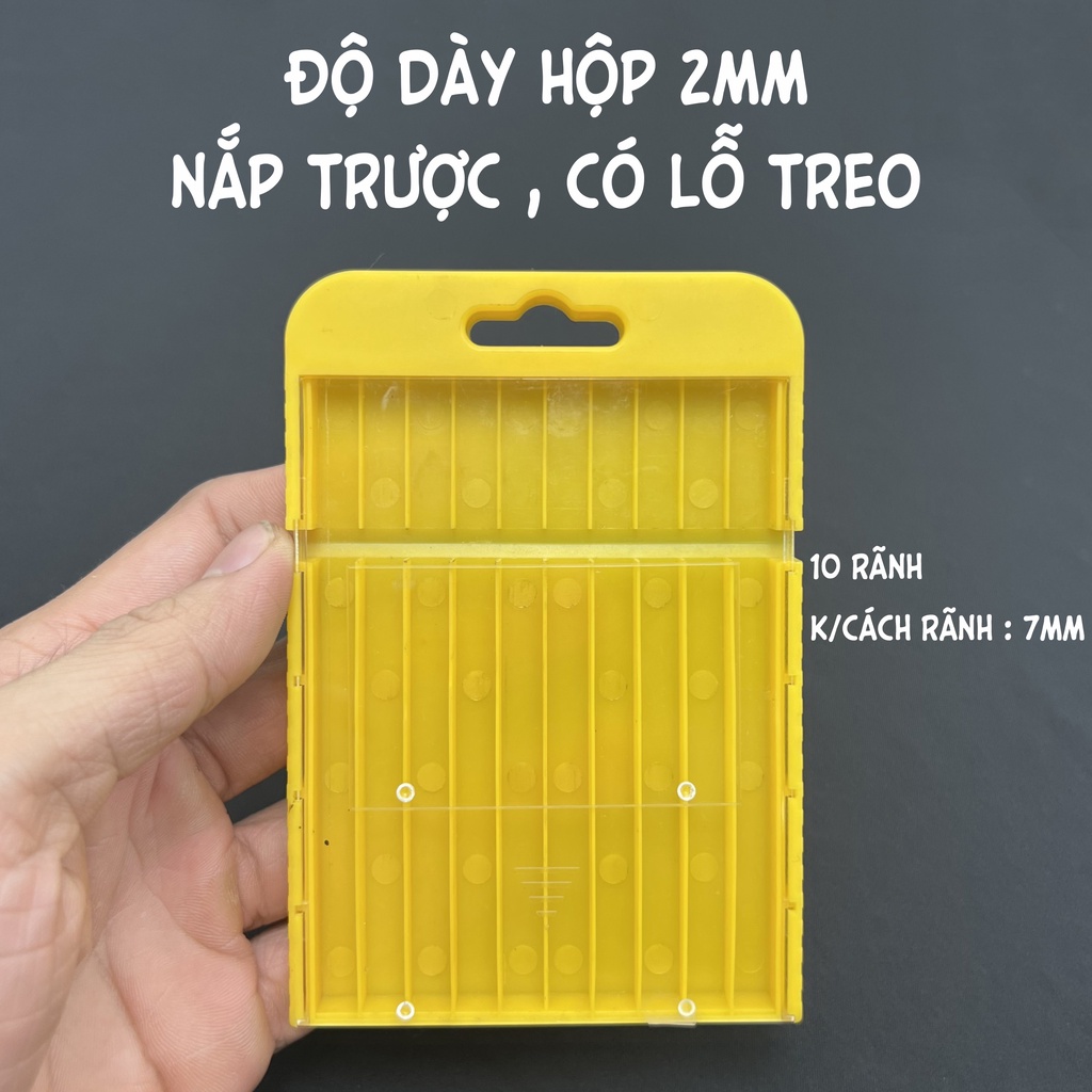 Hộp Dụng Cụ, Hộp Nhựa Đựng Mũi Vít, Mũi Khoan Hộp Vàng - 125 x85 x10 mm