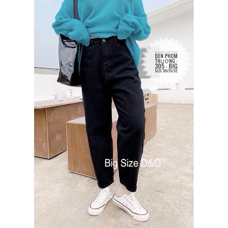 Quần baggy bò jeans nữ lưng cao chất dày dặn không co giãn form đẹp - Quần bò đen trơn form baggy suông