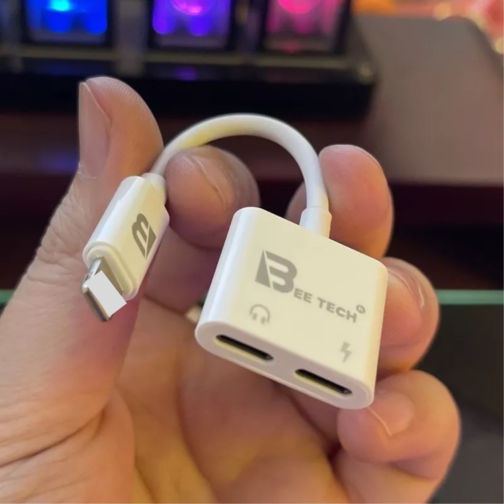 Jack chia cổng BTJ08 cho ip chia cổng sạc thành chân tai nghe dẹt và sạc nhanh hỗ trợ mic - phukien_ongbeo