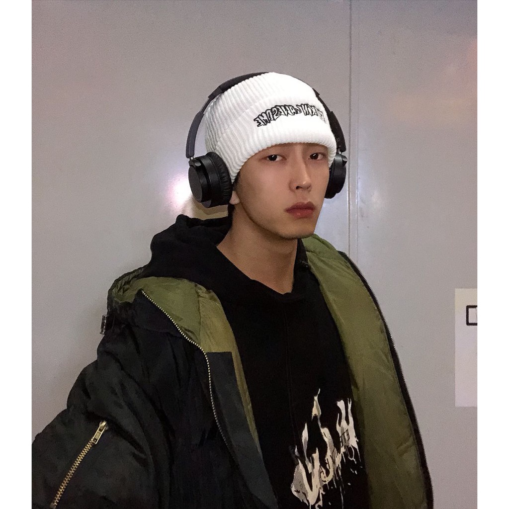 Mũ Hóa Trị Phong Cách Punk Âu Mỹ Mũ Len Phối Chữ Thêu Phong Cách Hip Hop Cá Tính