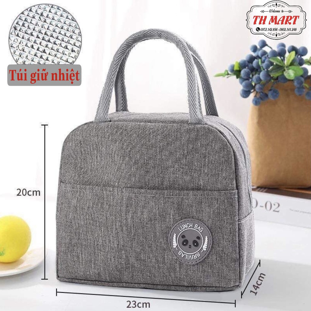 Hộp Cơm Văn Phòng Thủy Tinh 3 Ngăn Red Cherry Tặng Kèm Đũa Thìa Inox Có Khay Để Điện Thoại
