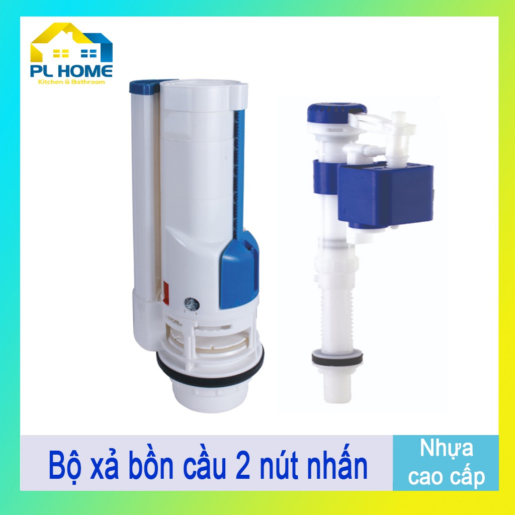 Bộ xả bồn cầu 2 nút nhấn cao cấp dành cho cầu 2 khối rời, bộ ruột xả nước bồn cầu chống nước phèn, chịu áp suất cao