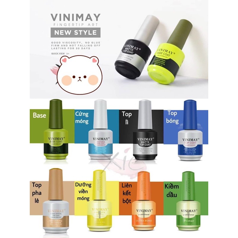 Base Top - Liên kết Sơn Gel - Bóng Gel vinimay