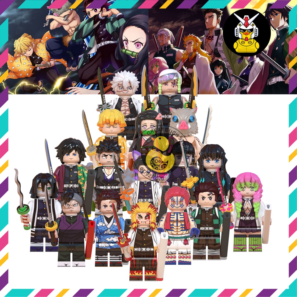WM6116 WM6137 Minifigures Non Lego Kimetsu No Yaiba Demon Slayer Thanh Gươm Diệt Quỷ Tanjiro Nezuko Zenitsu Akaza