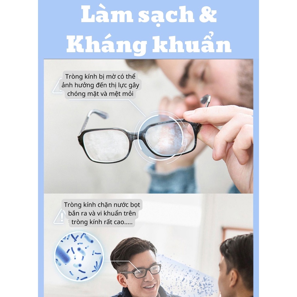 [FREESHIP] Combo 10 Cái Khăn Lau Kính Nano Chống Mờ Hơi Sương, Giấy lau kính chống bám nước, sương mù
