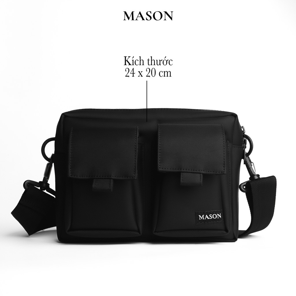 Túi đeo chéo nam nữ unisex Double Bag nhỏ gọn vải Oxford cao cấp chống nước thương hiệu MASON - M10