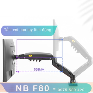 NB–F80 /Giá Treo Màn hình máy tính/ Tay treo màn hình/ Xoay 360 độ [Màn Hình 17" - 27"] – [ Ưu việt hơn XL03/ M051]