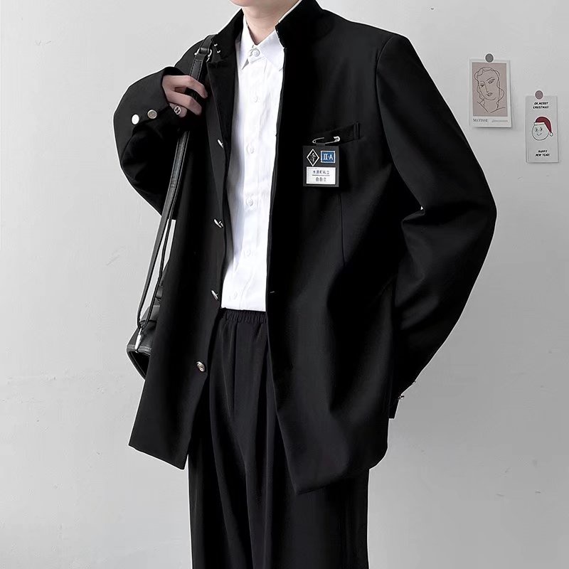 Áo khoác đồng phục cao cấp dáng rộng cổ đứng phong cách nhật bản cho nam | BigBuy360 - bigbuy360.vn
