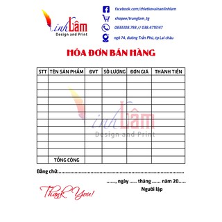Hóa đơn bán hàng 1 liên khổ a5 in theo yêu cầu