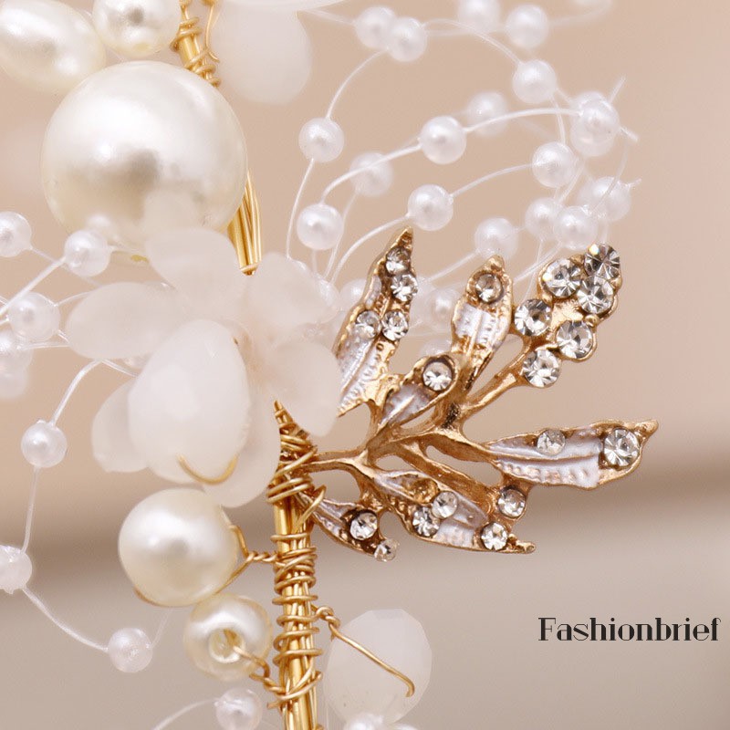 Cài tóc đính đá ngọc trai xinh xắn