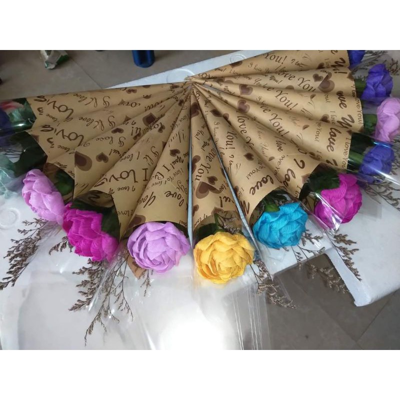 Giấy báo chữ GÓI HOA, GÓI QUÀ phong cách vintage 5 tờ