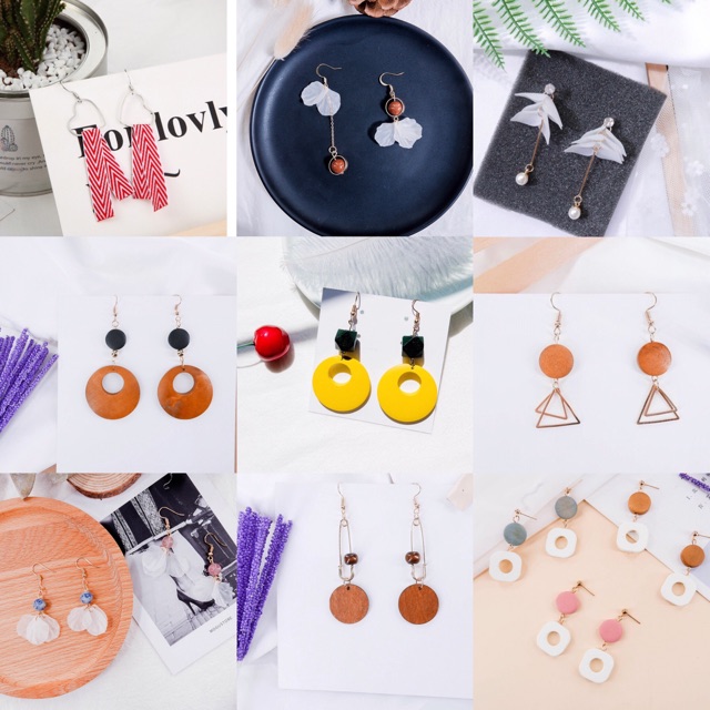 BST khuyên tai, bông tai độc đáo, sắc màu - mẫu hè 2019 link1