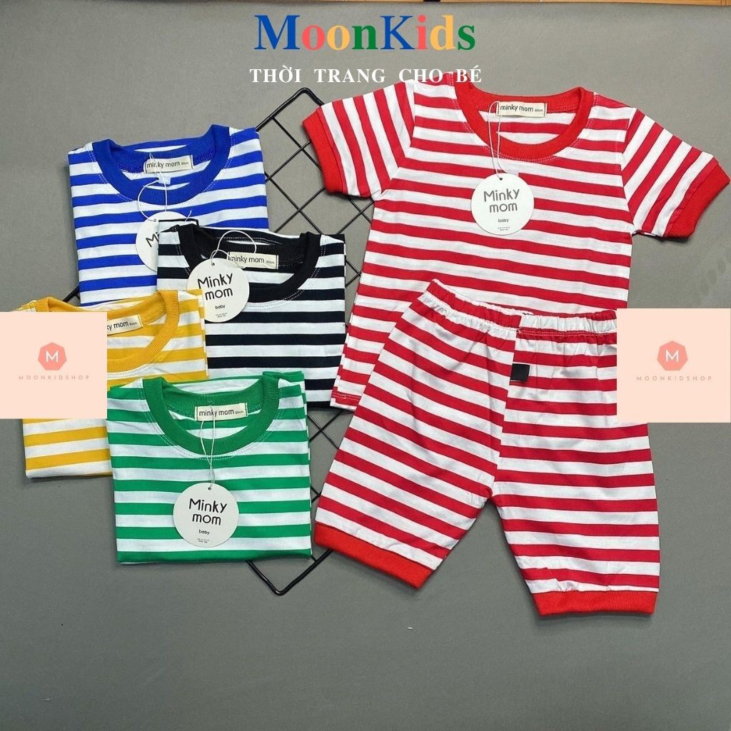 Quần Áo Cộc Tay Cho Bé👕SỌC ĐÙI 5 MÀU👕chất liệu POLIETE 100% co giãn 4 chiều,dành cho bé từ 6-20kg,có sẵn