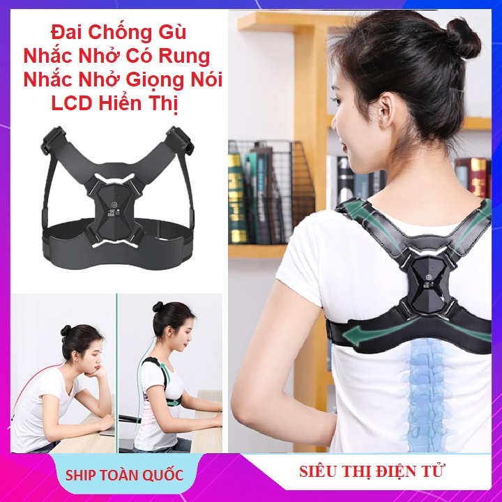 Đai Chống Gù Lưng Nhật Bản Medicare T2, Nhắc Nhở Bằng Giọng Nói - Báo Rung - LCD Đai Chống Gù Cho Nam Nữ - Trẻ Em