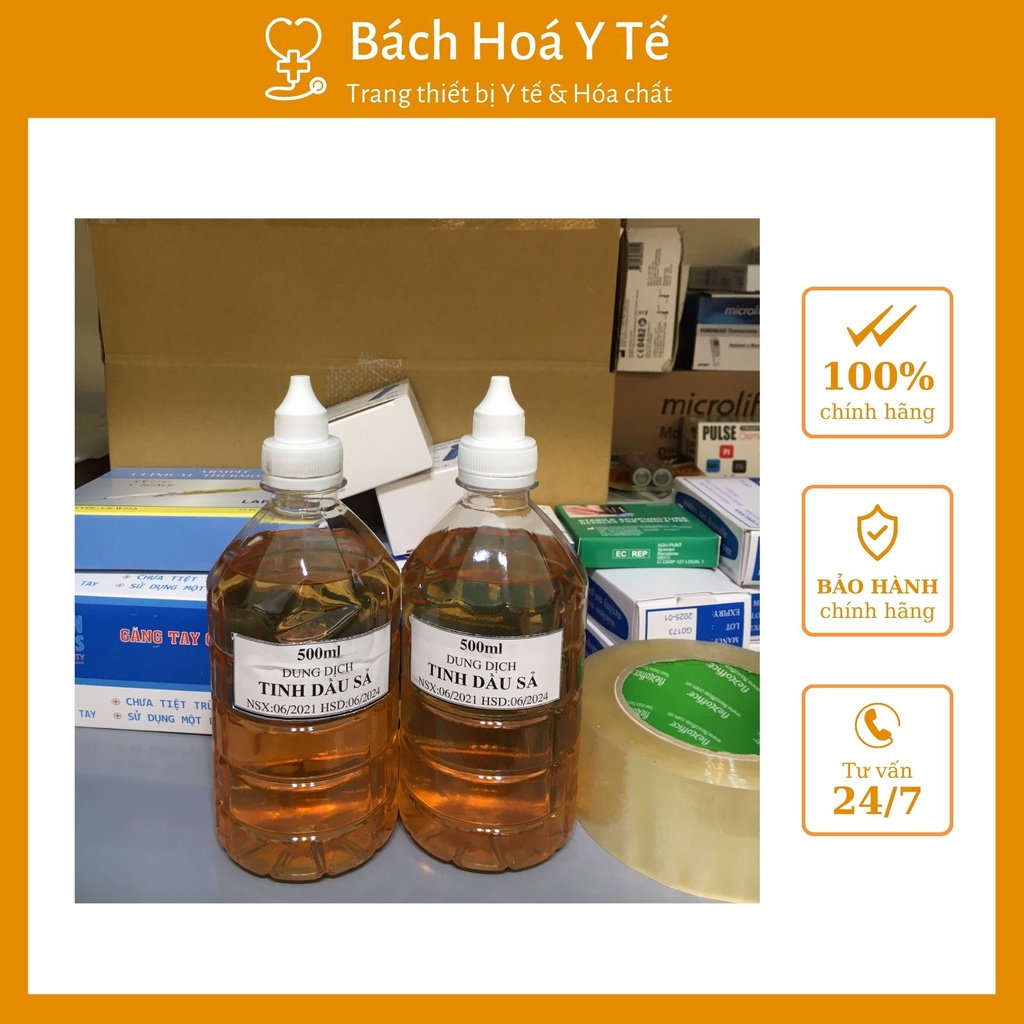 Tinh dầu sả nguyên chất chai 500ml, chiết xuất tự nhiên đuổi muỗi, diện côn trùng, phòng cảm cúm, khử mùi.