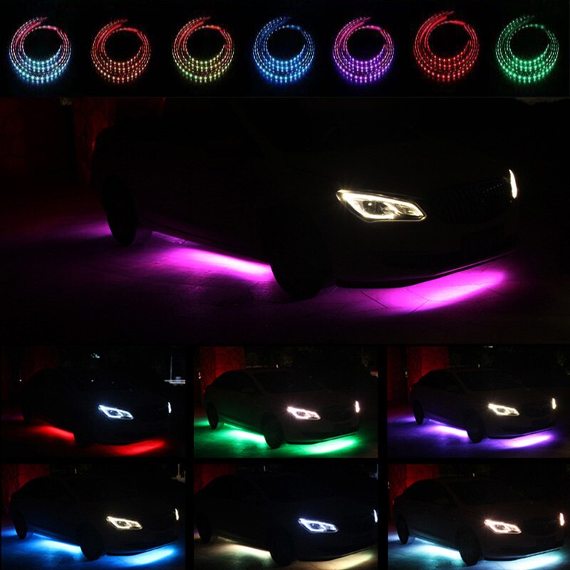 Đèn LED chiếu sáng dưới gầm xe hơi SEAMETAL RGB neon điều khiển ứng dụng từ xa linh hoạt trang trí đẹp