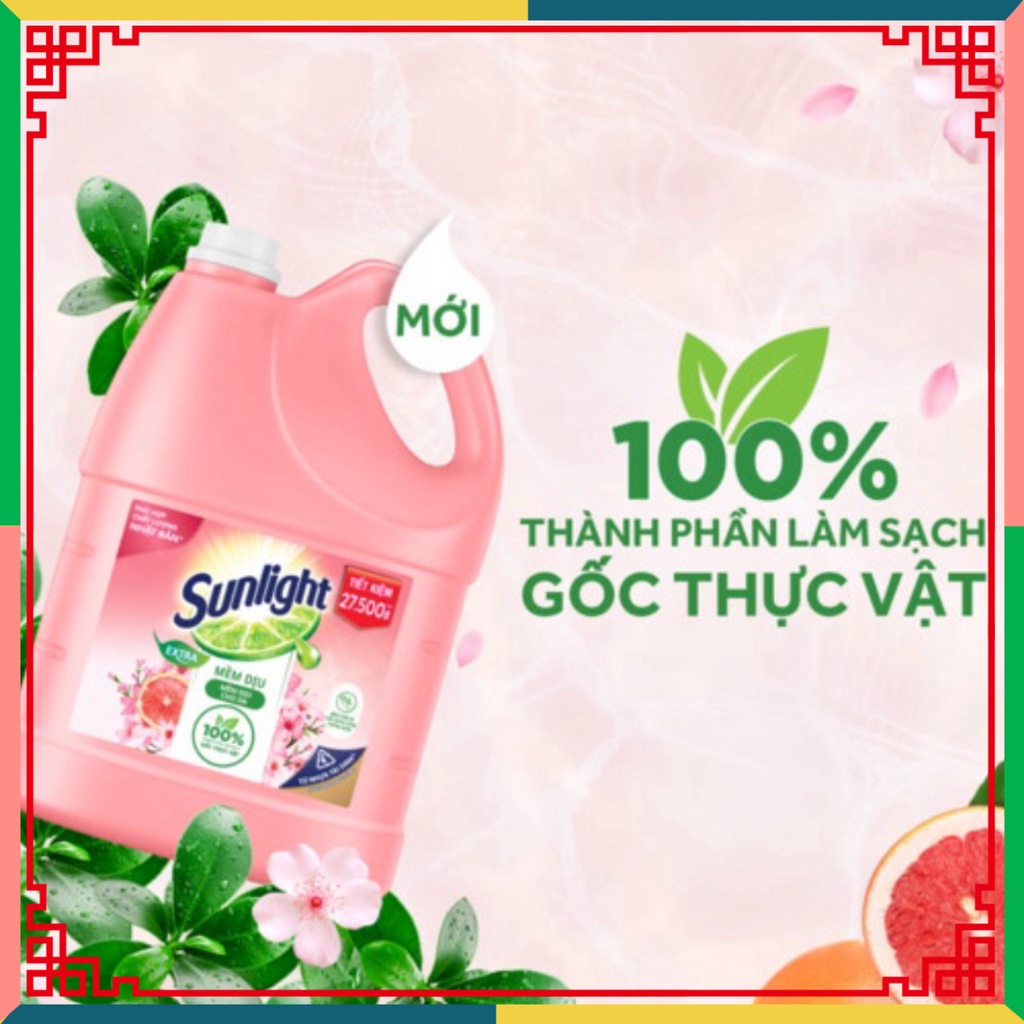 Chai nước rửa bát SUNLIGHT điệu đà Hương Bưởi Tây Và Hoa Anh Đào 3.6kg