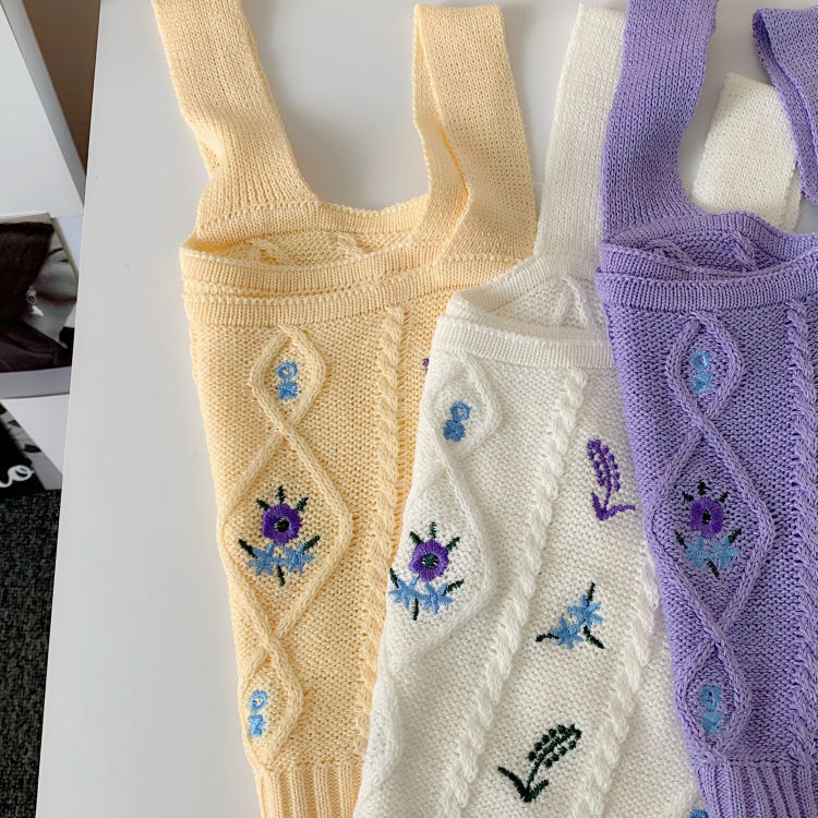 Áo Sweater Dệt Kim Hai Dây Dáng Ôm Ngắn Thời Trang Mùa Hè 2020 Cho Nữ