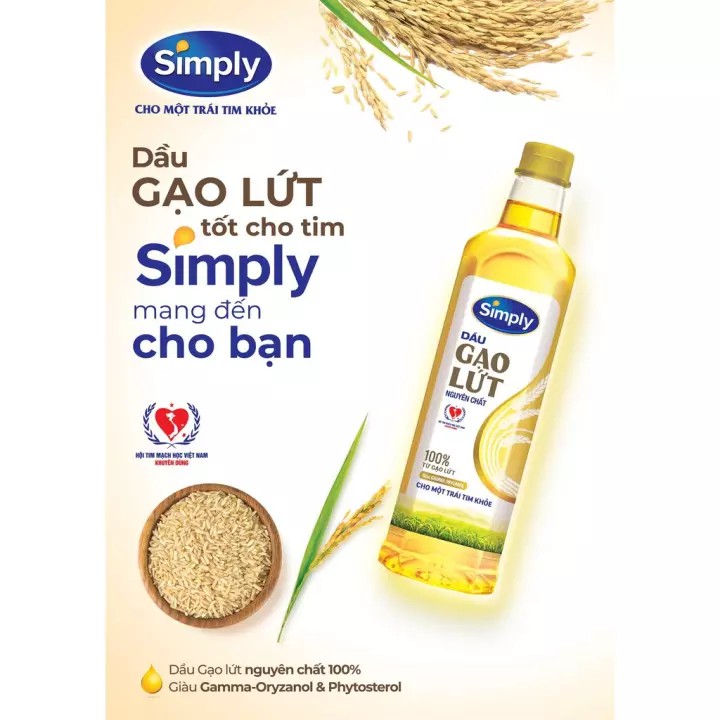 Dầu Ăn Simply Gạo Lứt 1L