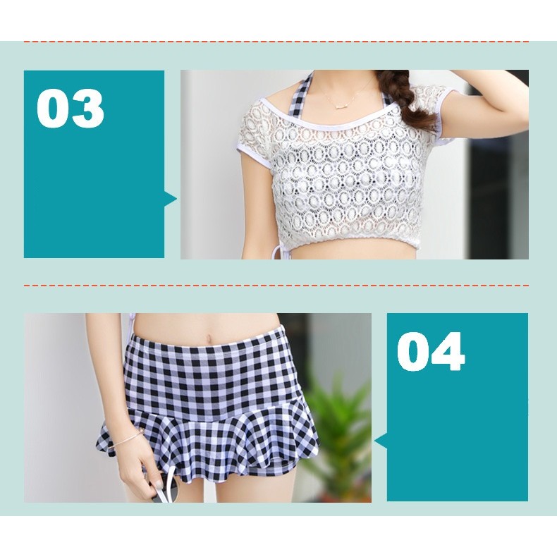 [Ảnh thật + sẵn hàng] Bikini hai mảnh kèm áo khoác ren | BigBuy360 - bigbuy360.vn