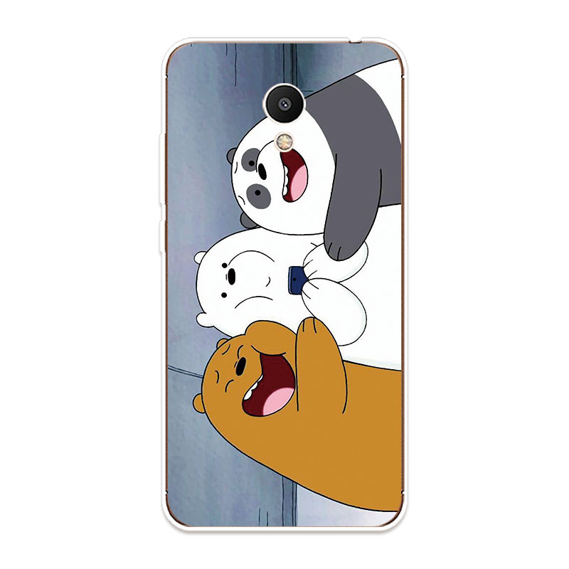 Meizu M3 M3S M5 M6 Note Soft TPU Silicone Phone Case Cover Three Bare Bears 3