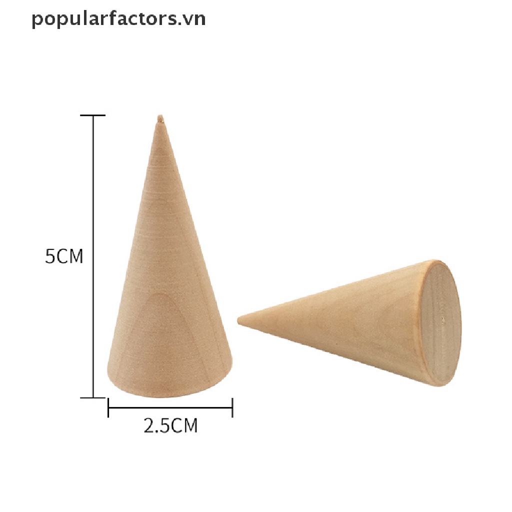 Set 5 Giá Đỡ Nhẫn Hình Nón Bằng Gỗ Sáng Tạo