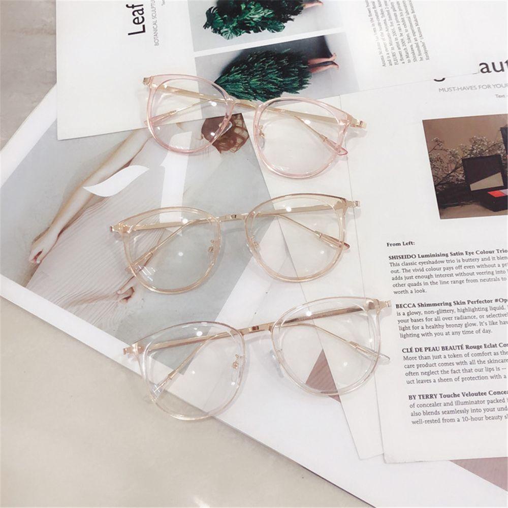 Mắt Kính Gọng Nhựa Trong Suốt Họa Tiết Da Báo Thời Trang Unisex