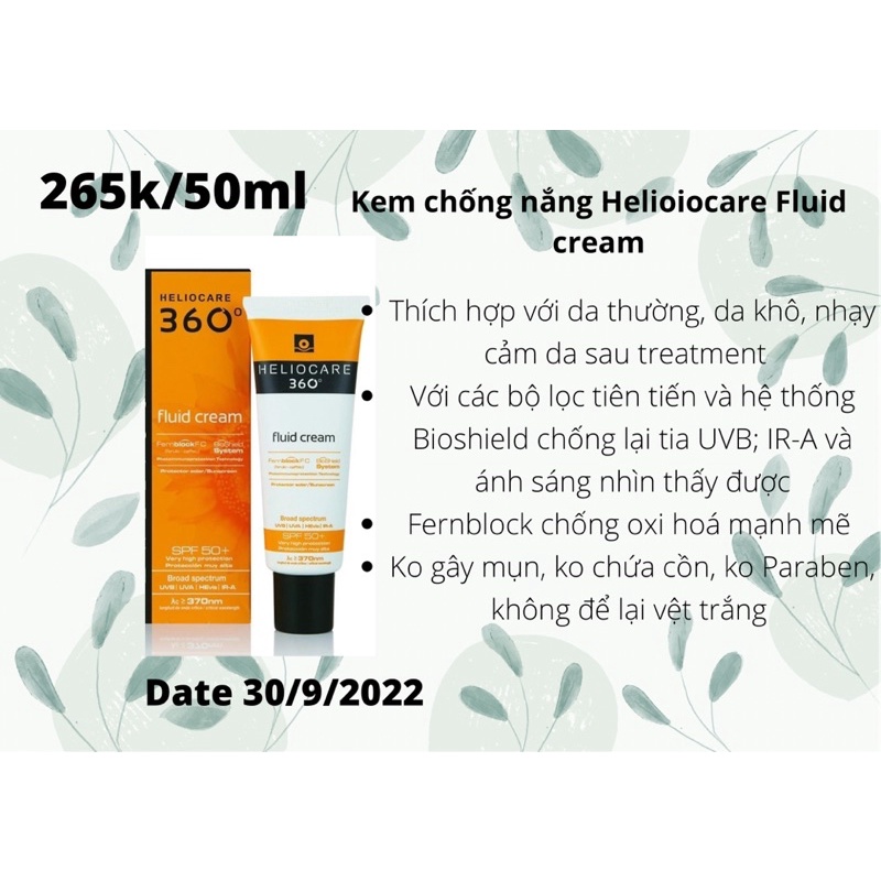 Kem chống nắng Heliocre Fluid Cream date 9/2022