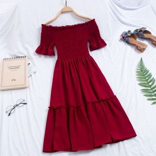 Đầm trễ vai ulzzang