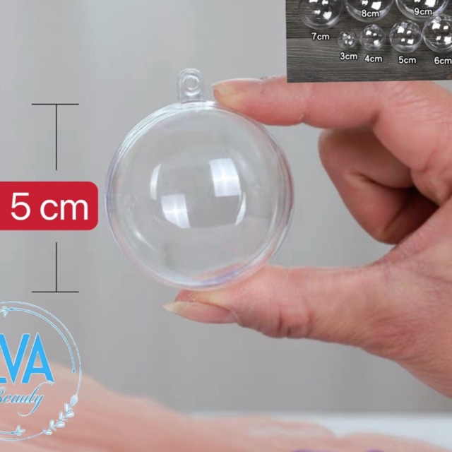 Quả Bóng tròn Nhựa Trang Trí Trong Suốt Đường Kính 5 Cm