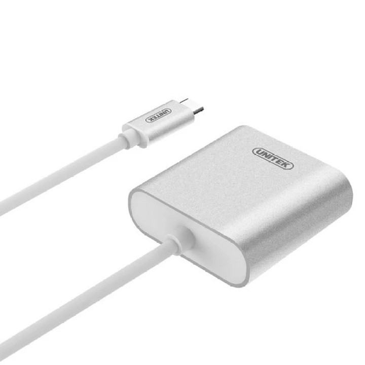 Cáp chuyển đổi USB Type-C sang VGA Unitek Y-6308 - Kết nối máy tính, macbook sang máy chiếu, màn hình tivi