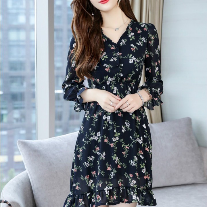 Đầm Hoa Korea Cao Cấp - DT543