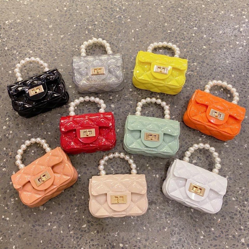 Túi Nhựa Mini Quai Hạt , Túi Xách Nữ , Tongkhochitue