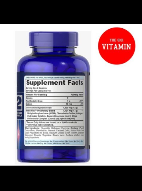 [ Sale off 45%] Viên uống Glucosamine 1500mg Mỹ - Puritan lọ 100viên ( nhập khẩu chính hãng 100% ) Bác sĩ khuyên dùng | Thế Giới Skin Care