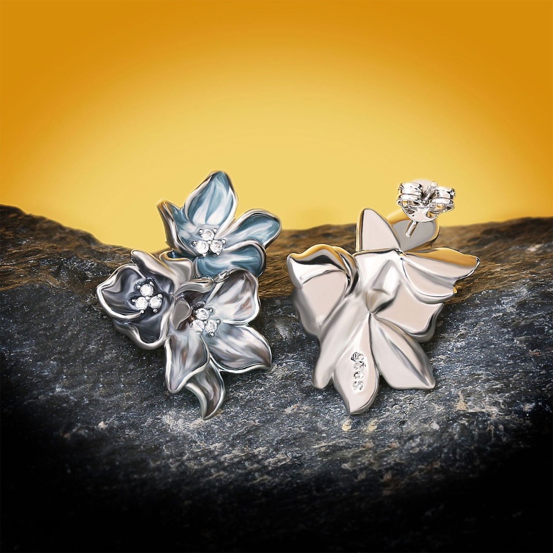 Bông Tai Hình Hoa Đính Đá Zircon Phong Cách Boho Thời Trang Cho Nữ