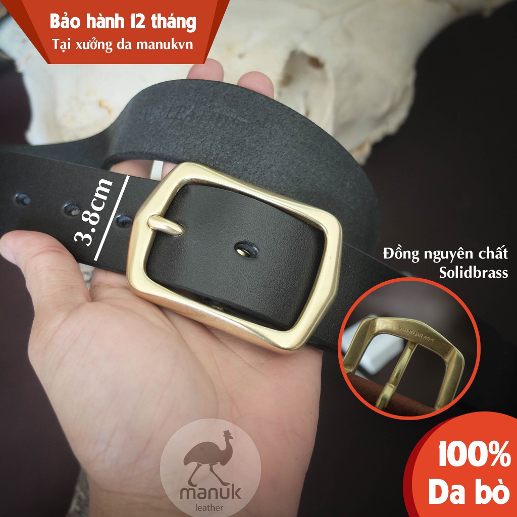 Thắt lưng nam Khoá đồng thau nguyên chất BC2D | Bảo hành 12 tháng